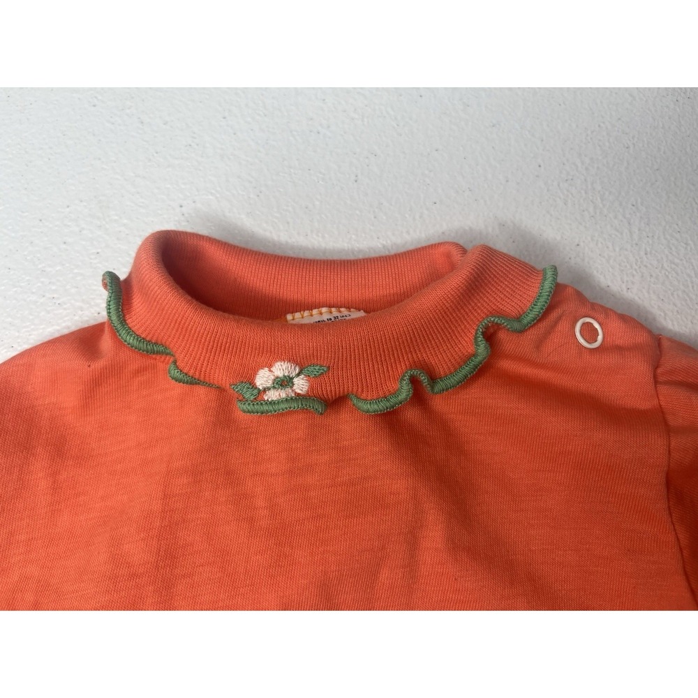 Vtg Sears Toddler Girls Top Shirt Blouse Ruffle Flower Sz M (21-26 Lbs) - Picture 2 of 6